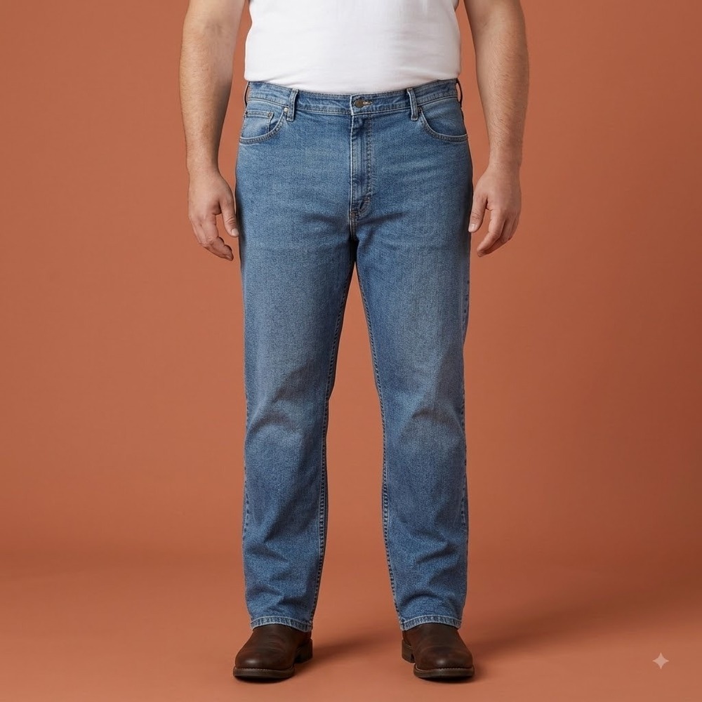 Wrangler Authentics‎ Straight Fit Jeans Men's 40x32 Blue Stretch Denim